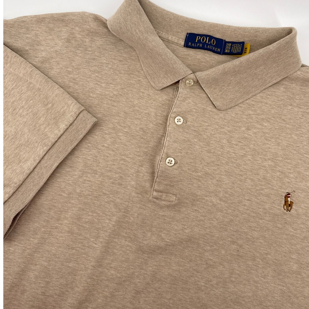 Polo‎ Ralph Lauren Soft Cotton Polo Shirt Classic Fit 3XB Heathered Oatmeal